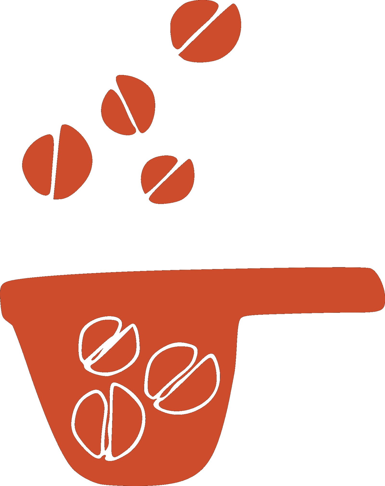 The Via Buna scoop-and-beans icon mark